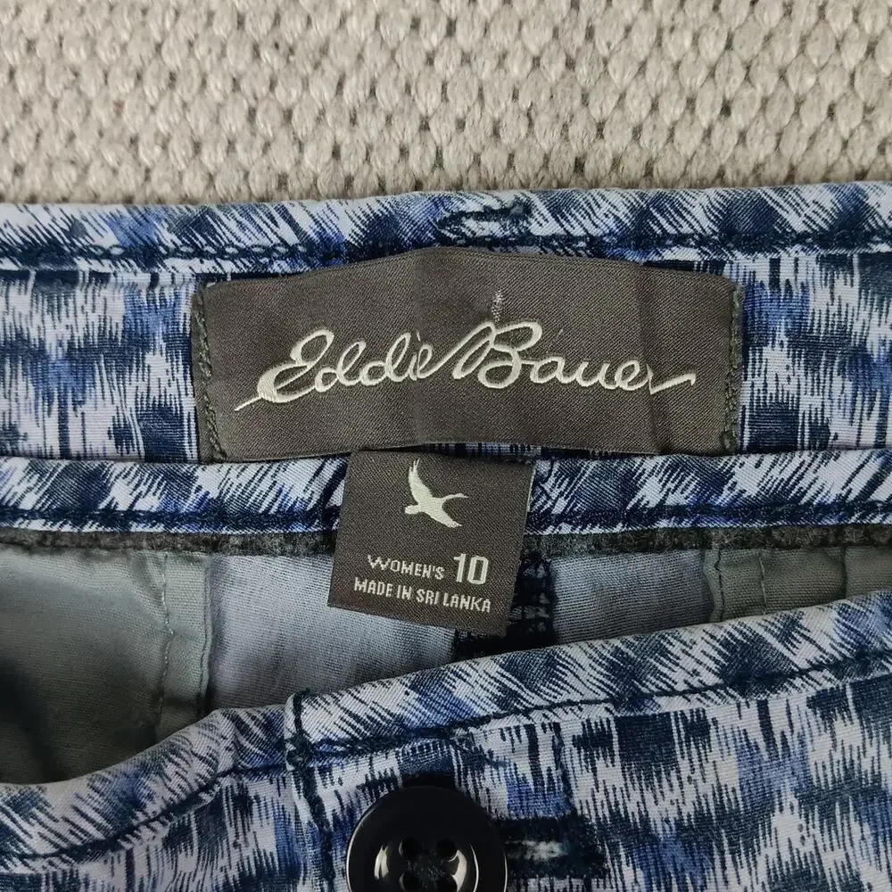 Eddie Bauer Shorts Womens 10 33X4 Blue Stretch Hiking Performance Camping‎
